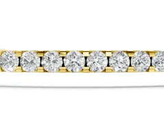 Round Diamond Pavé Chain Bracelet Set in Yellow gold with Bezel Setting