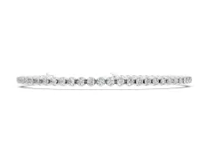 Round Diamond Bezel-Set Tennis Bracelet Set in White gold