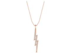 Pavé Lightning Bolt Pendant Set in Rose gold with Round Cut Stones