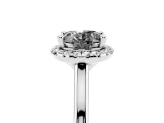 Fancy Black Oval Cut Diamond Halo Engagement Ring Set in Platinum with Pavé Band and Rising Shoulders