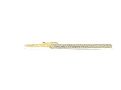 Round Diamond Pavé Box Chain Slider Bracelet Set in Yellow gold