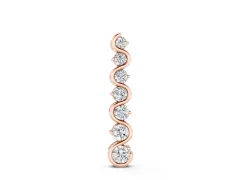 Round Diamond S-Curve Pendant Set in Rose gold with Graduated Prong Setting