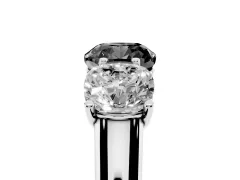 Fancy Black Cushion Cut Diamond Three-Stone Ring Set in Platinum with Plain Polished Band
