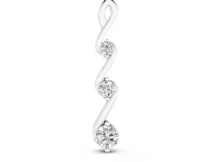 Three-Stone Round Diamond Twist Pendant Set in White gold with Prong Setting