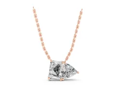 Radiant and Trillion Diamond Two-Stone Pendant Set in Rose gold with Prong Setting