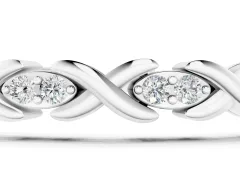 Round Cut Diamond X-Link Tennis Bracelet Set in Silver with Prong Setting