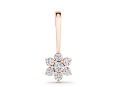Round Diamond Cluster Pendant Set in Rose gold with Six-Prong Setting