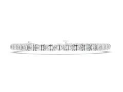 Round Brilliant Diamond Tennis Bracelet Set in White gold with Channel Set Stones and Box Clasp