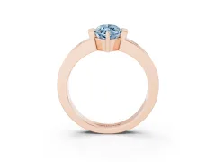 Fancy Blue Marquise Cut Diamond Channel-Set Band Ring Set in Rose gold with Bezel Prong Setting