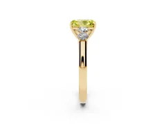 Fancy Yellow Radiant Cut Diamond Five-Stone Prong Set Band Ring Set in Yellow gold with Polished Band