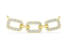 Pavé Cushion Link Pendant Set in Yellow gold with Shared Prong Setting