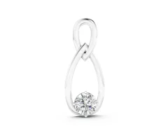 Round Solitaire Infinity Pendant Set in Silver with Bezel-Set Diamond