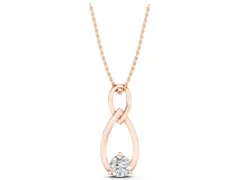 Infinity Teardrop Pendant Set in Rose gold with Bezel-Set Round Diamond