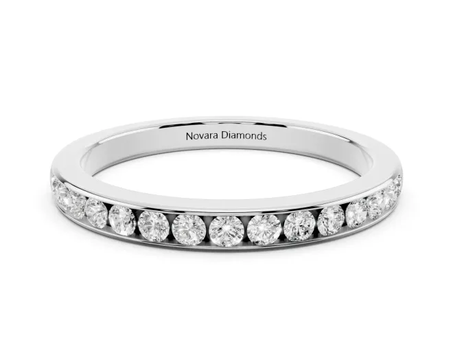 Round Diamond Wedding Eternity Band Set in Platinum with Channel Setting