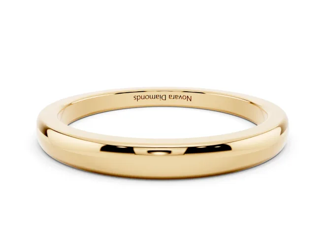 Plain Domed Wedding Band | Rounded Edges | Yellow Gold