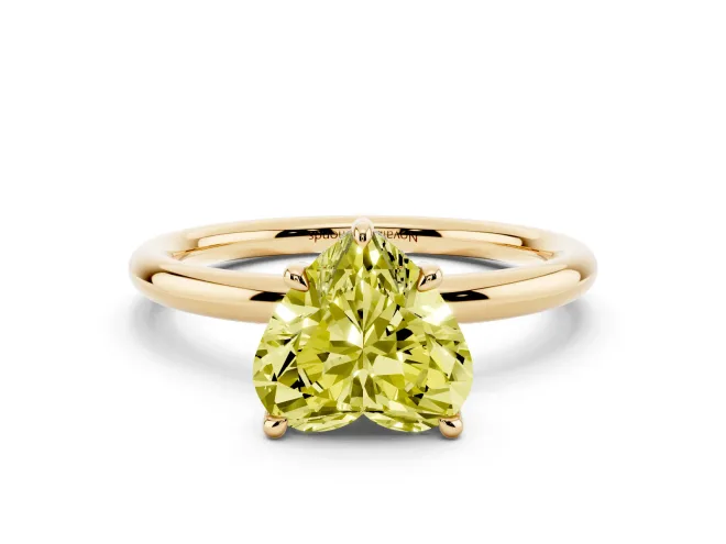 Heart-Shaped Hidden Halo Ring Setting for a Fancy Yellow Lab-Grown Diamond | Yellow Gold