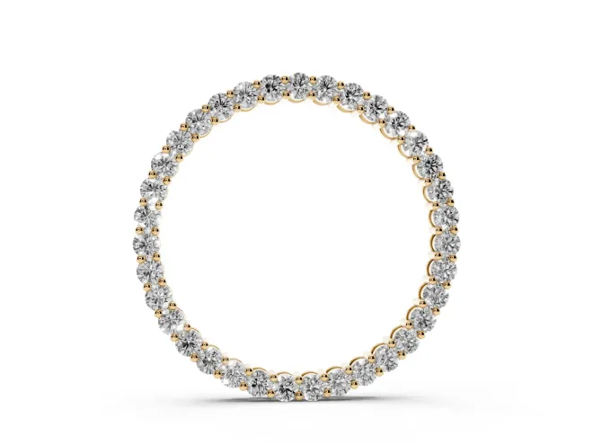 Round Lab-Grown Diamond Wide Eternity Circle Pendant Necklace | Prong Set | Yellow Gold