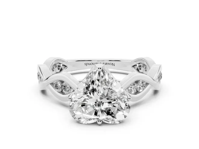 Heart-Shaped Twisted Infinity Engagement Ring Setting | Accented Strands | Sterling Silver