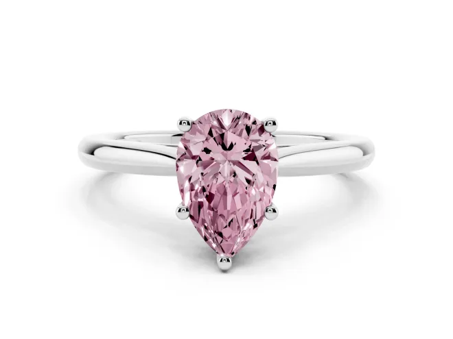 Pear-Shaped Cathedral Engagement Ring Setting for a Fancy Pink Lab-Grown Diamond | White Gold