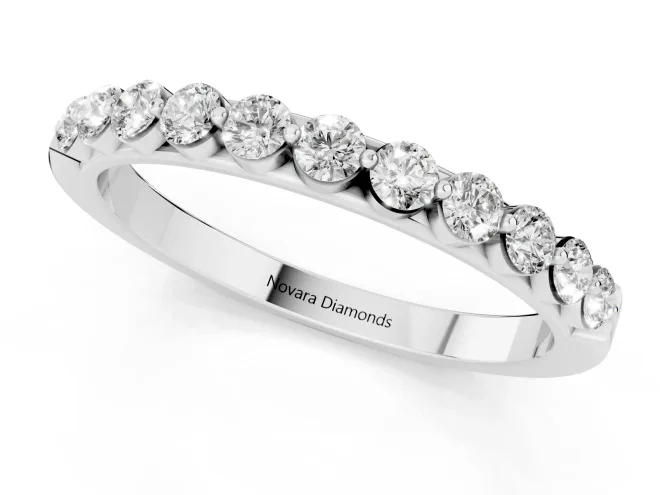 Round Diamond Eternity Band Set in Platinum with Channel Setting – second view
