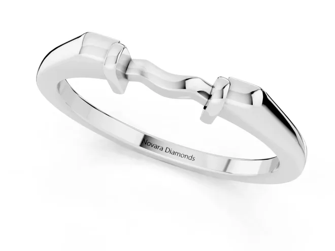 Knot Twist Plain Band Set in Platinum with Center Knot – second view