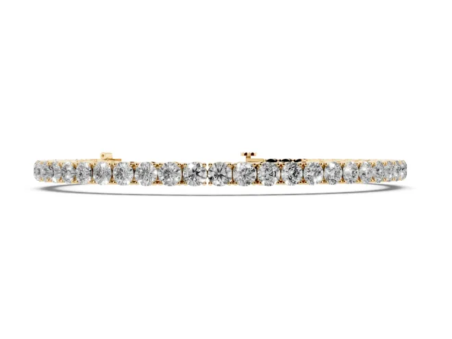 Round Lab-Grown Diamond Tennis Bracelet | Individual Prong Settings | Yellow Gold