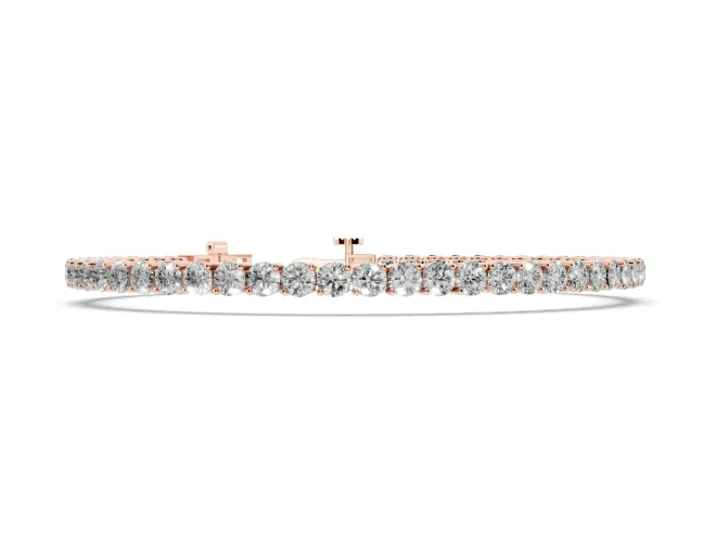Round Lab-Grown Diamond Classic Tennis Bracelet | Round Prongs | Rose Gold