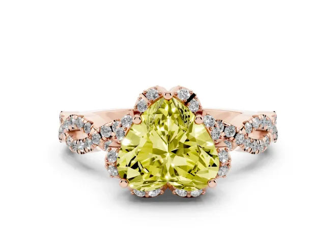 Heart-Shaped Halo Engagement Ring Setting for a Fancy Yellow Lab-Grown Diamond | Rose Gold - Design NV-24725