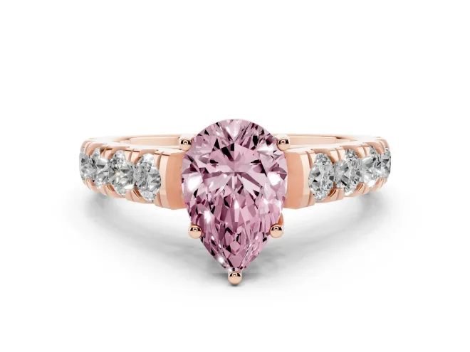 Pear-Shaped Engagement Ring Setting for a Fancy Pink Lab-Grown Diamond | Rose Gold - Design NV-24643