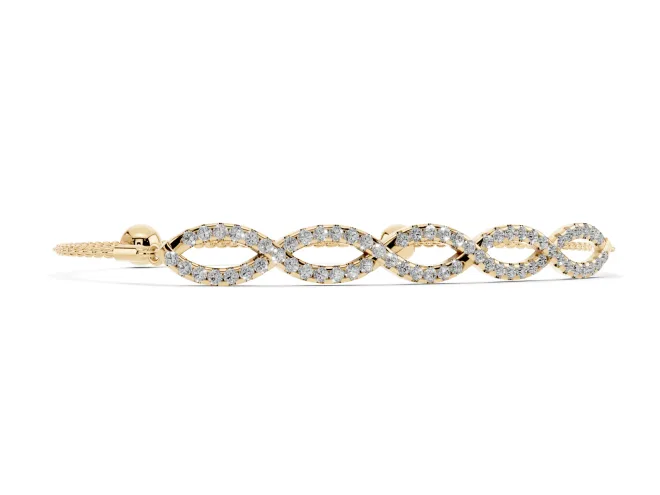 Marquise Diamond Pavé Infinity Chain Bracelet Set in Yellow gold with Bezel Prong Setting