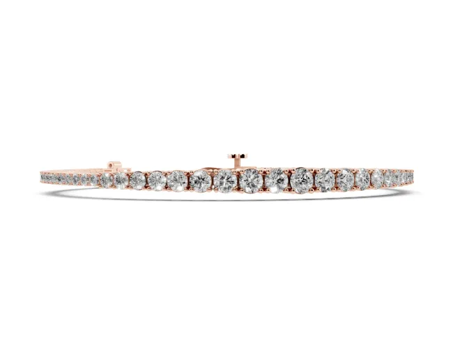 Round Lab-Grown Diamond Graduated Tennis Bracelet | Open Prong Settings | Rose Gold