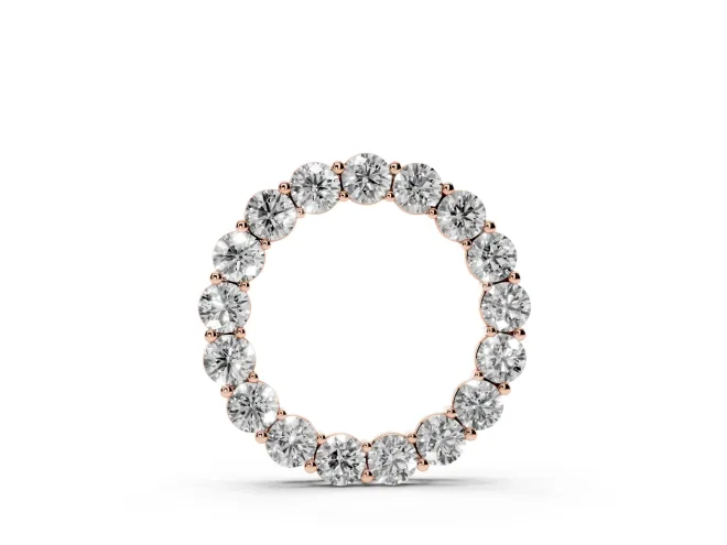 Round Lab-Grown Diamond Circle Pendant Necklace | Larger Stones | Rose Gold