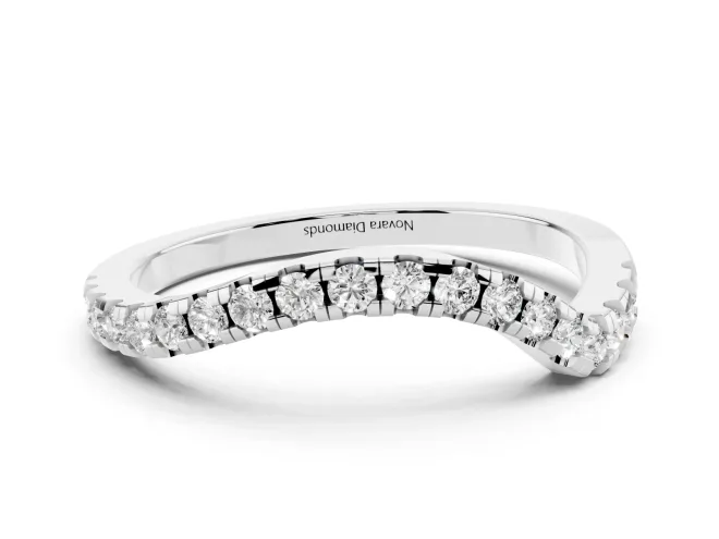 Round Diamond Pavé Twist Band Set in Platinum with U-Prong Setting