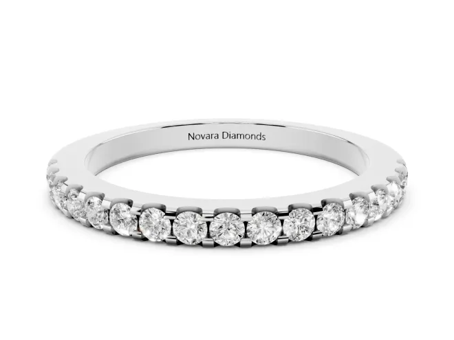 Round Diamond Pavé Eternity Band Set in Platinum with Micro Prongs
