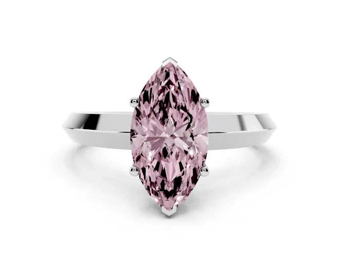 Marquise Knife-Edge Engagement Ring Setting for a Fancy Pink Lab-Grown Diamond | White Gold