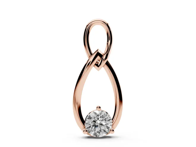 Round Lab-Grown Diamond Infinity Teardrop Pendant Necklace | Prong Set | Rose Gold