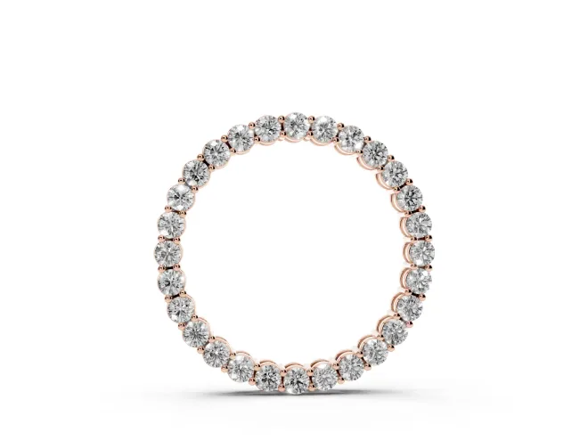 Round Lab-Grown Diamond Small Eternity Circle Pendant Necklace | Prong Set | Rose Gold