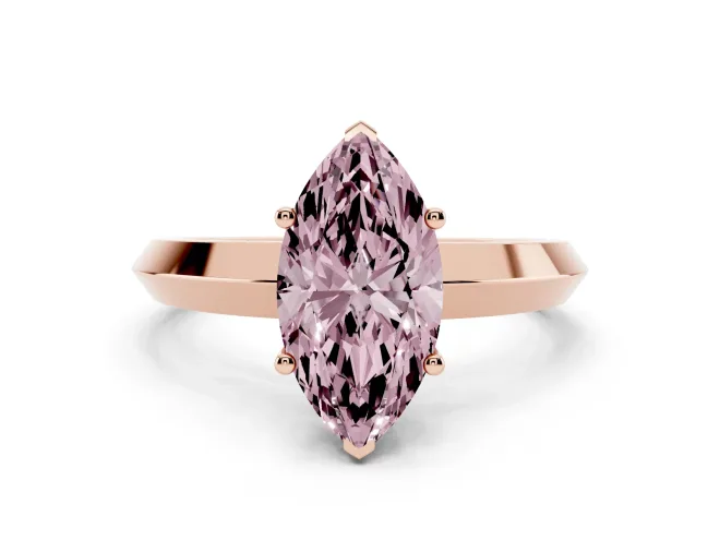 Marquise Knife-Edge Solitaire Engagement Ring Setting for a Fancy Pink Lab-Grown Diamond | Rose Gold