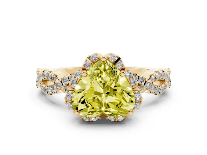 Heart-Shaped Halo Engagement Ring Setting for a Fancy Yellow Lab-Grown Diamond | Yellow Gold - Design NV-24725