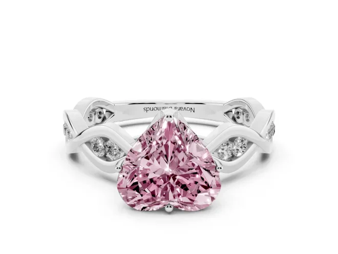 Heart-Shaped Twisted Infinity Engagement Ring Setting for a Fancy Pink Lab-Grown Diamond | Sterling Silver