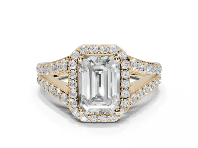 Halo Split Shank Engagement Rings