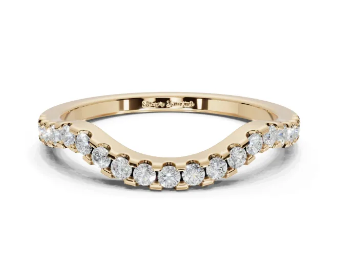 Yellow Gold Curved Wedding Bands