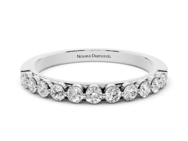 Round Diamond Eternity Band Set in Platinum with Channel Setting