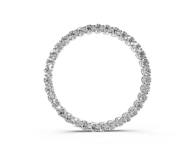 Round Lab-Grown Diamond Wide Eternity Circle Pendant Necklace | Prong Set | White Gold