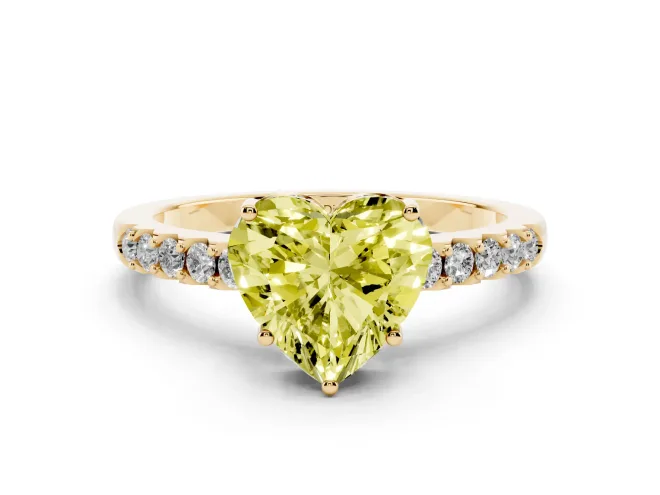 Heart-Shaped Engagement Ring Setting for a Fancy Yellow Lab-Grown Diamond | Yellow Gold - Design NV-24649