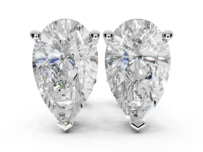 Round Lab-Grown Diamond Solitaire Basket Stud Earrings | Open Gallery | Sterling Silver