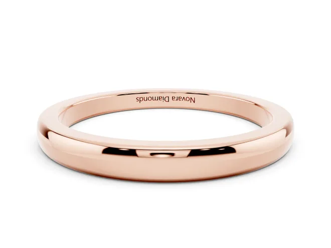 Plain Domed Wedding Band | Rounded Edges | Rose Gold