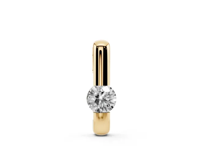 Round Lab-Grown Diamond Tension Style Bar Pendant Necklace | Folded Bar | Yellow Gold
