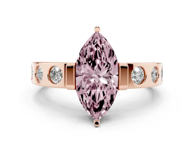 Marquise Tension Style Engagement Ring Setting for a Fancy Pink Lab-Grown Diamond | Rose Gold