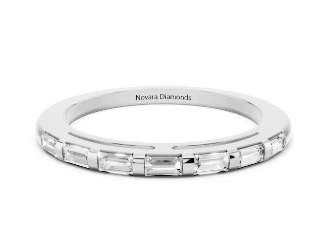 Platinum Lab-Grown Diamond Baguette Wedding Bands